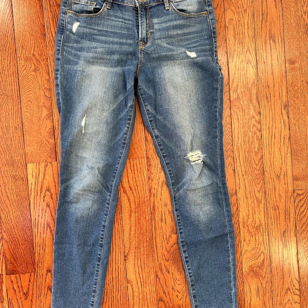 Old Navy Women's Distressed Skinny Jeans - Blue